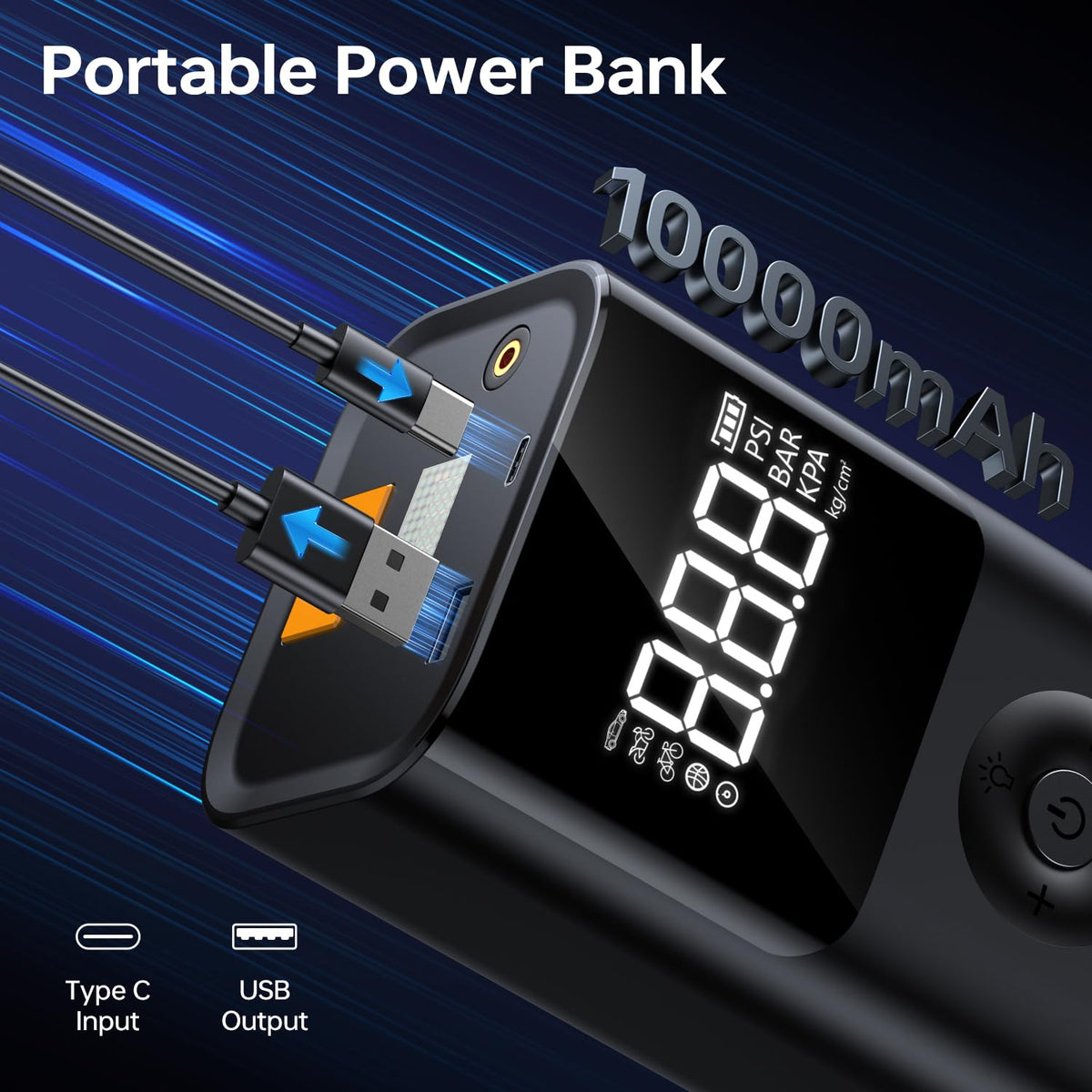 12V Portable Jump Starter with Air Compressor F9836