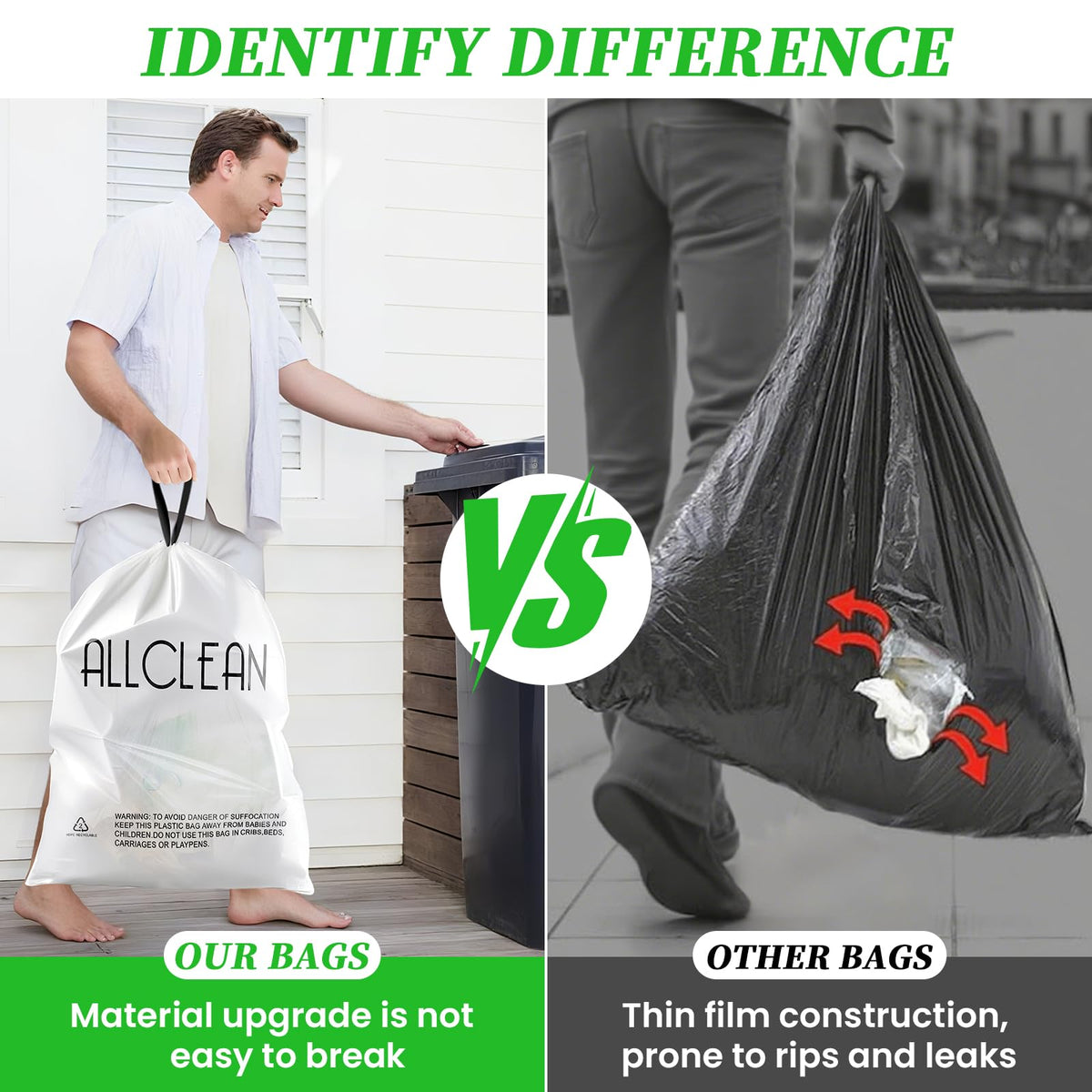 15 Gallon Drawstring Tall Kitchen Trash Bags G876352