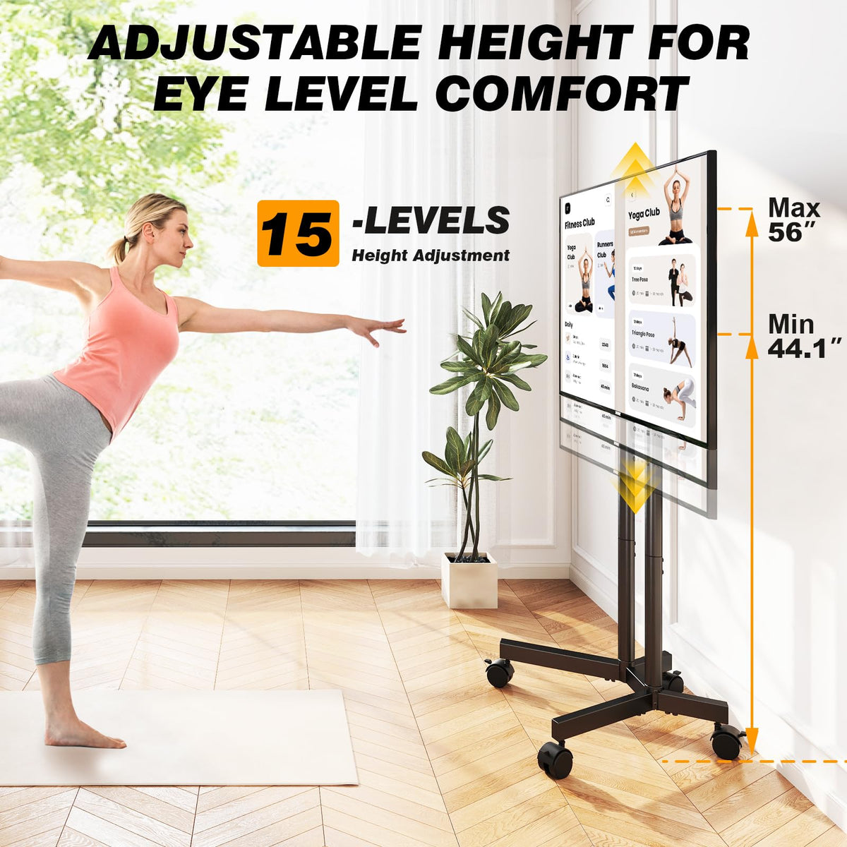 Dual-Pole Rolling TV Stand for 32-75 inch TVs J5522