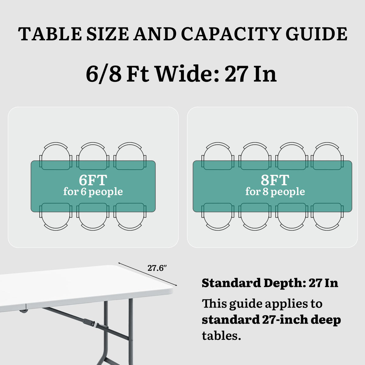 Heavy-Duty 6ft Folding Table with Handle B6063