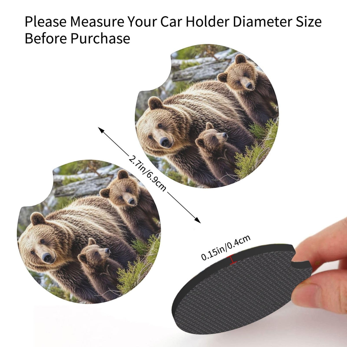 Black Drink Coasters with Metal Holder Set of 2 R23524