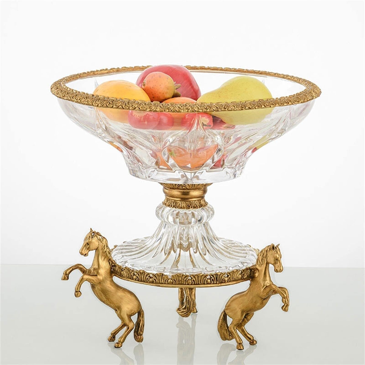 Glass Fruit Bowl with Copper Base T440300