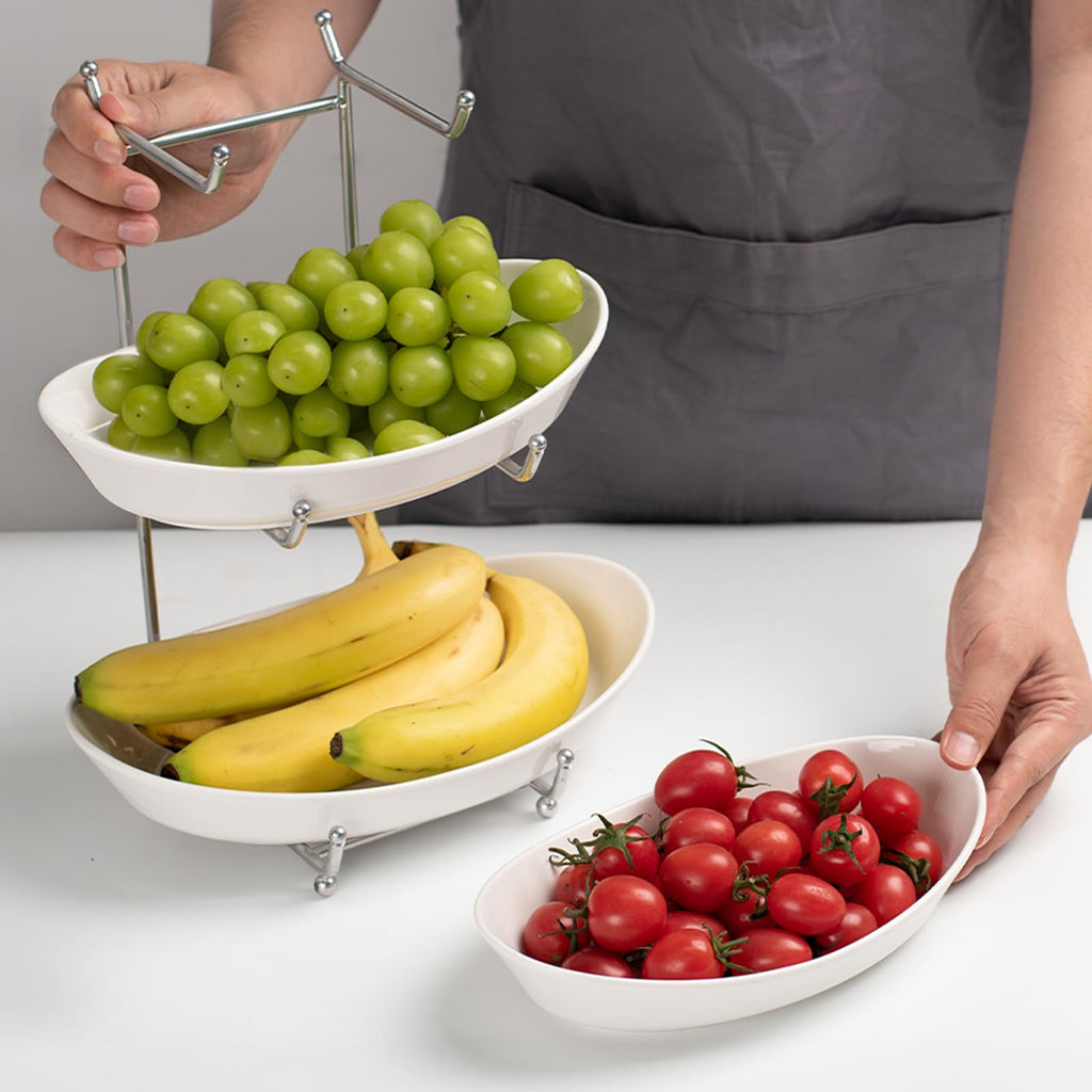 3 Tier Fruit Bowl Basket with Metal Stand J69034