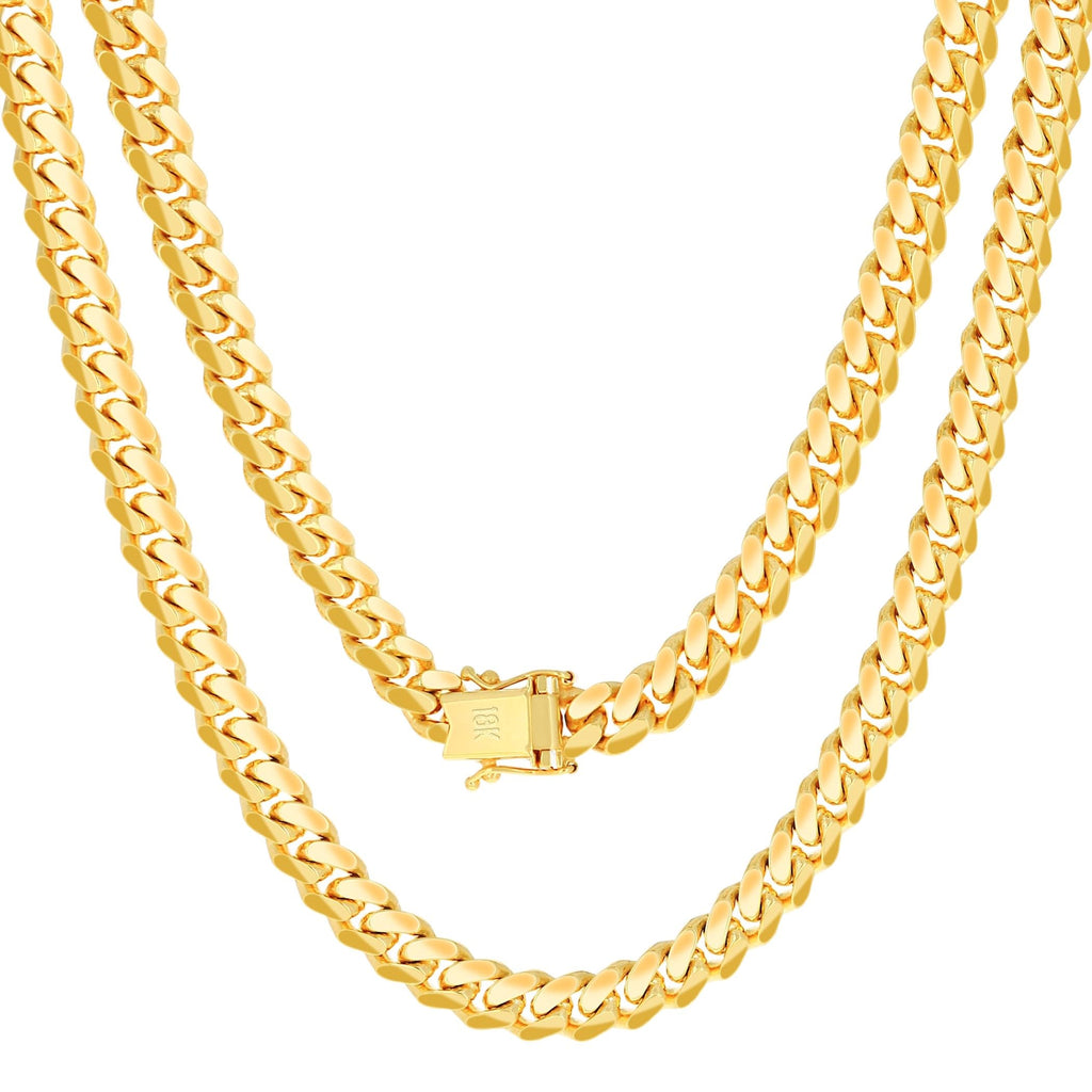 18K Yellow Gold Cuban Link Chain Necklace R273541