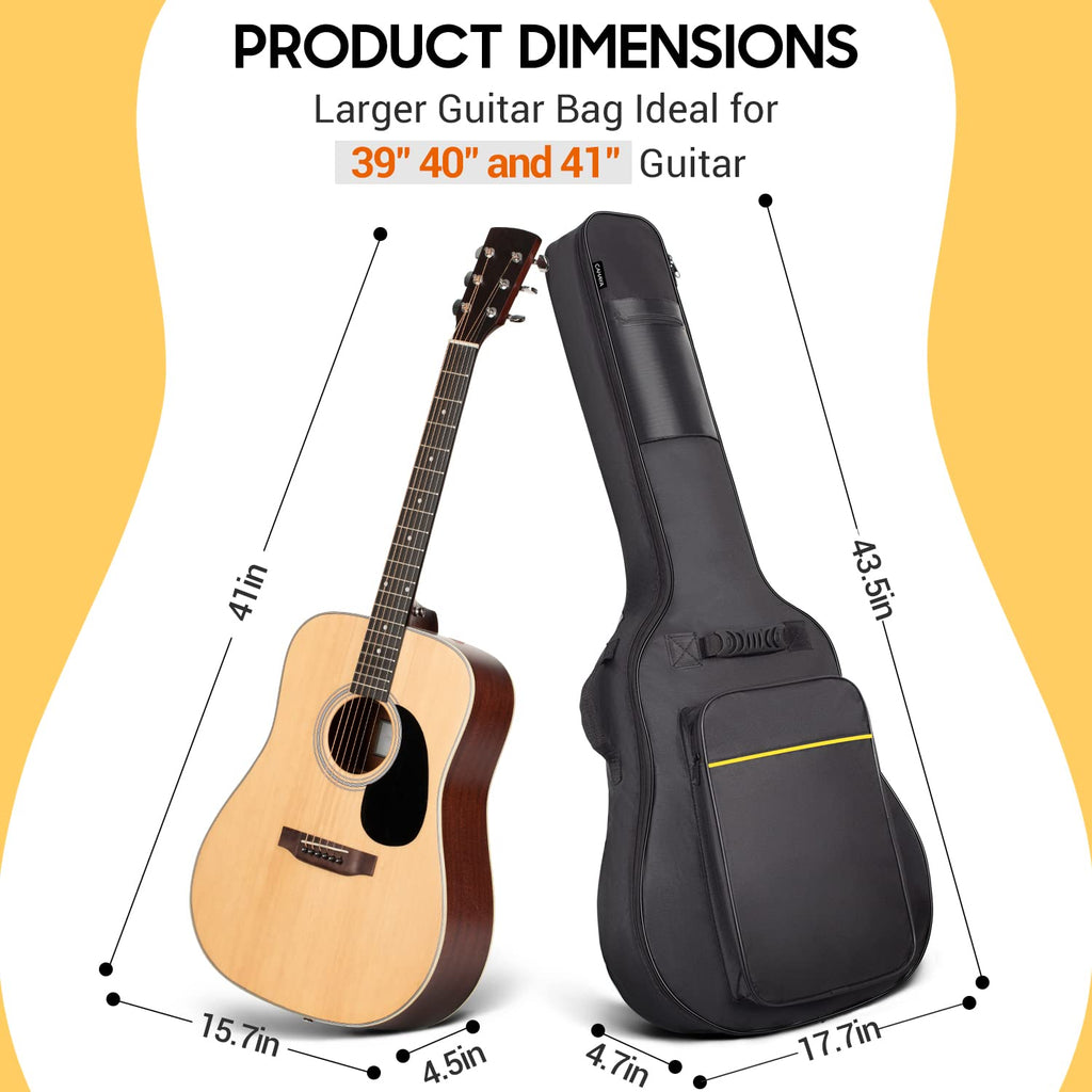 41 In 0.35 In Thick Padding Soft Guitar Bag Black Y558
