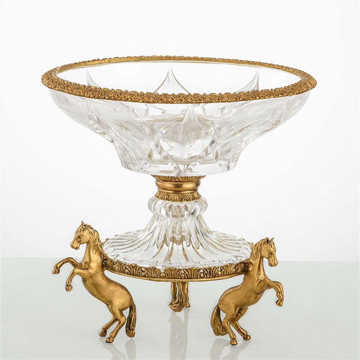 Glass Fruit Bowl with Copper Base T440300