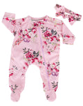 20 inch Purple Floral Jumpsuits Set H955