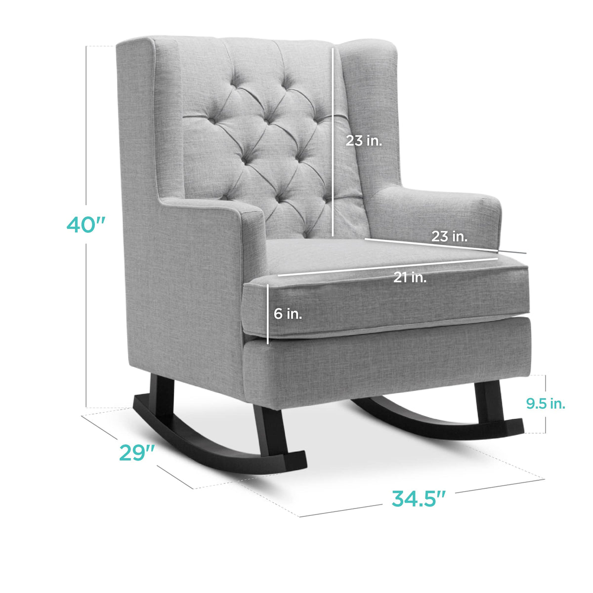 Gray Velvet Tufted Upholstered Rocking Accent Chair with Wood Frame U317