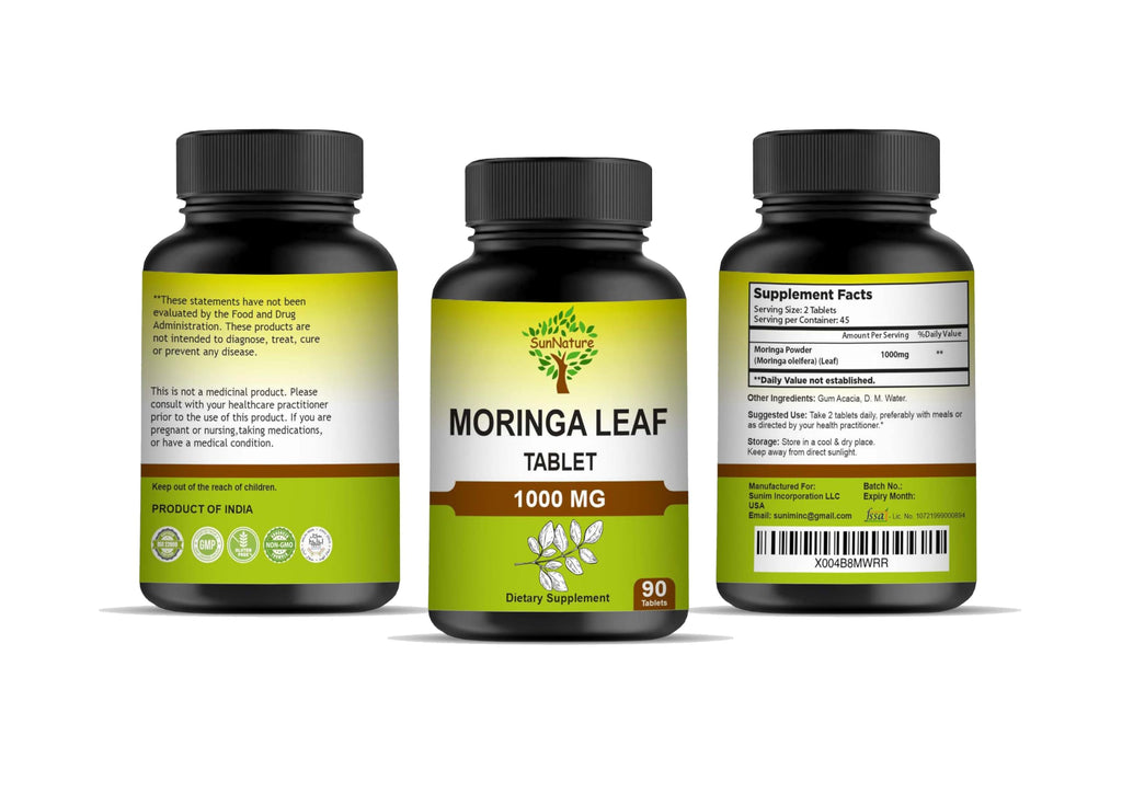 1000 mg Moringa Leaf Tablets, 90 Tablets Z27826