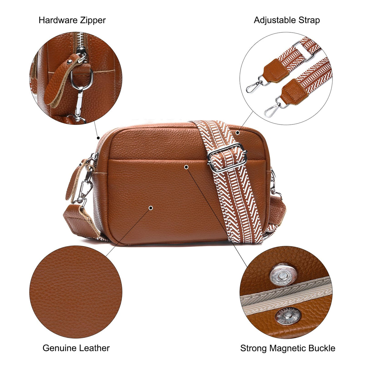 Small Leather Crossbody Bag T354