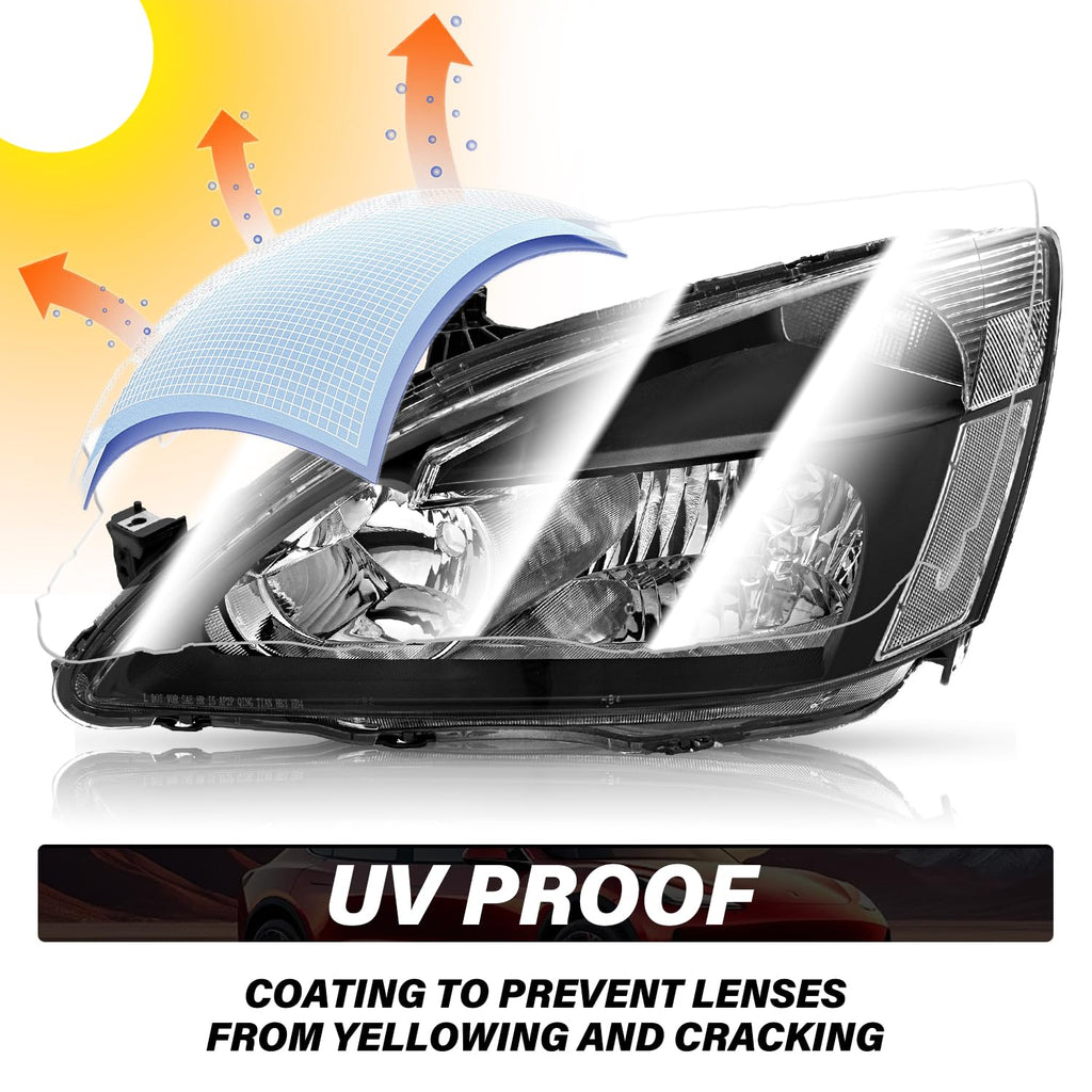Black Headlight Assembly Set Driver & Passenger Side I275