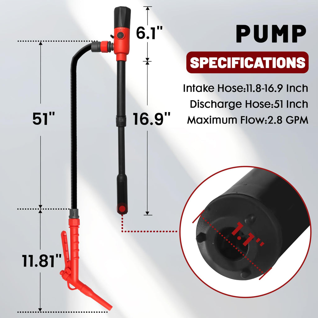 Battery Operated USB Charging Portable Fuel Transfer Pump with Hose R5016