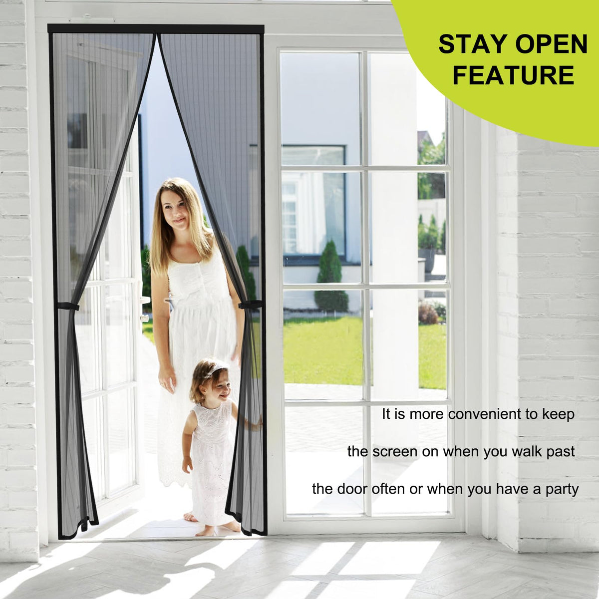 Magnetic Screen Door 36 x 82 in Mesh Curtain H12049