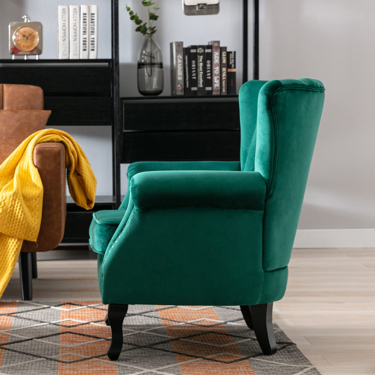 Velvet Accent Chairs Set of 2 Green J21008