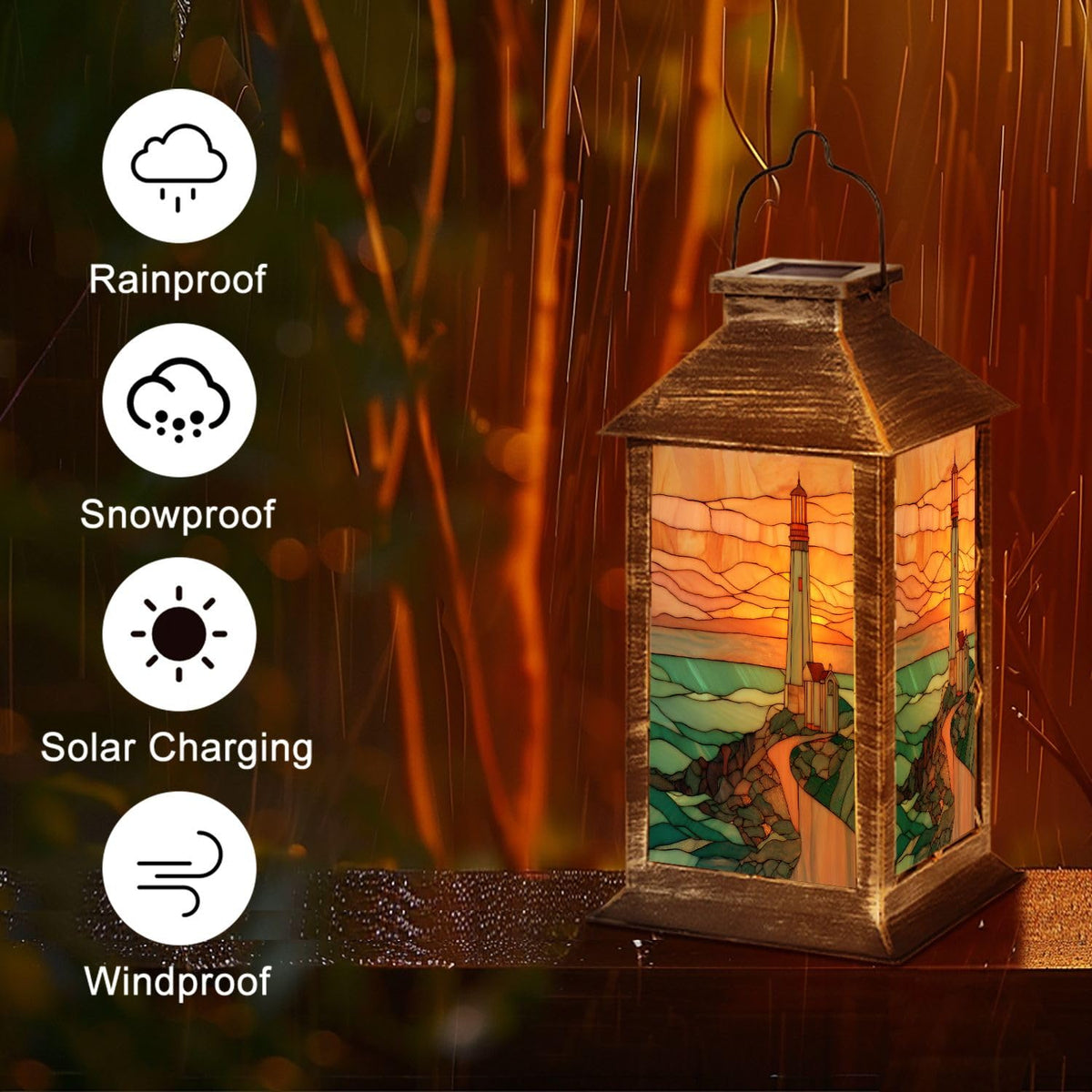 Solar Powered Waterproof Hanging Lantern G394174