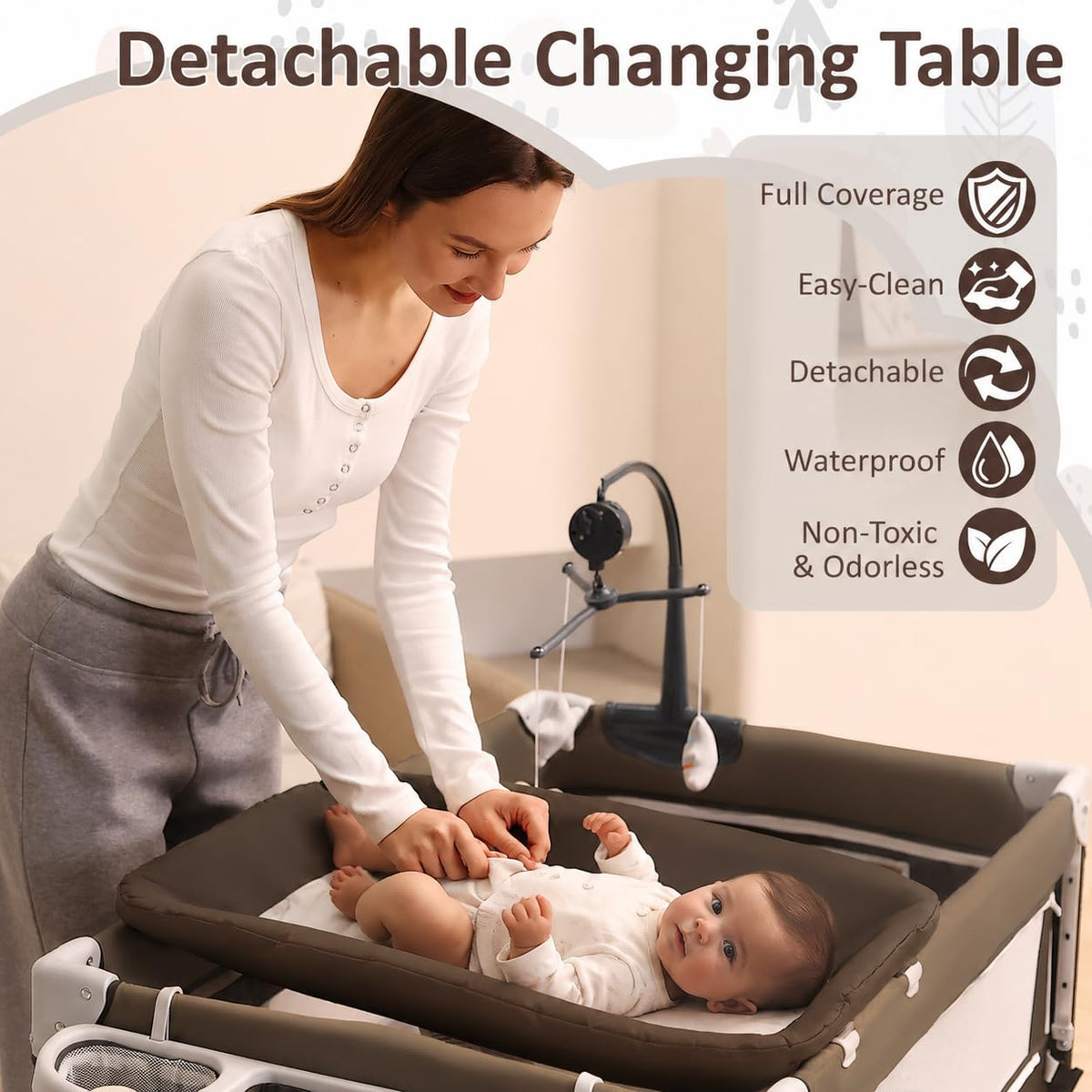 5-in-1 Baby Bassinet Bedside Sleeper P25693