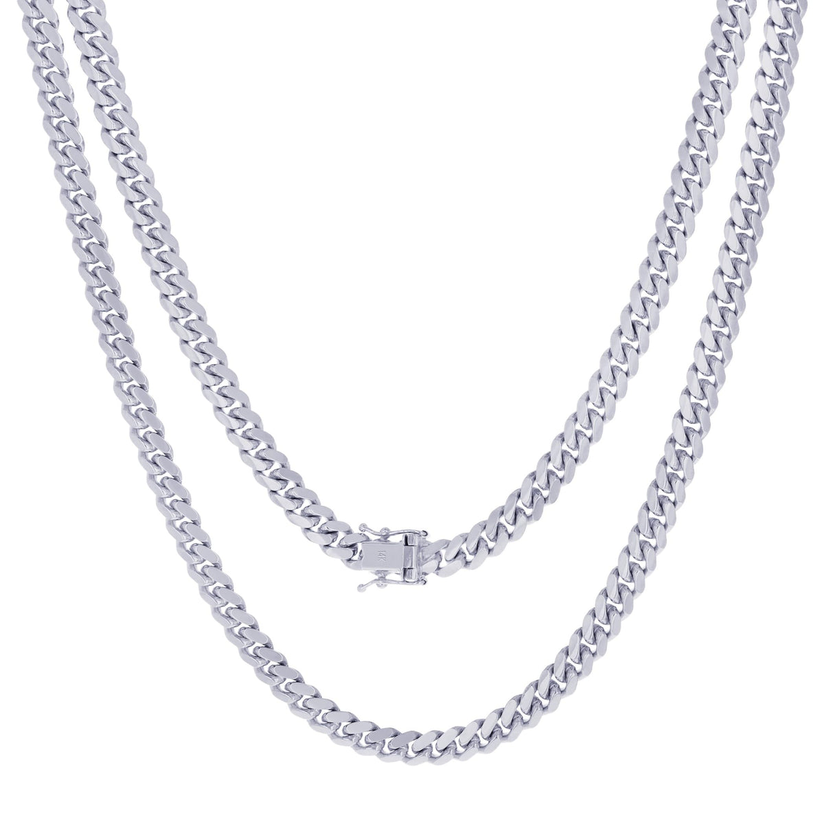 14k White Gold 6mm Chain Necklace A2120