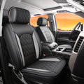 Leather Seat Covers for Chevy Silverado GMC Sierra, Custom Fit, Front Pair, Black Grey H353