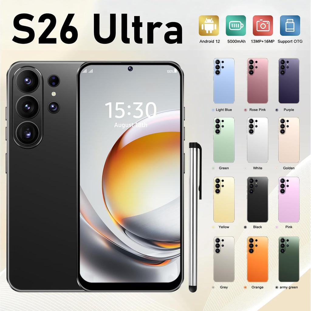 Unlocked 4G Smartphone 6.6" HD Display 4GB RAM 32GB ROM Black S552060