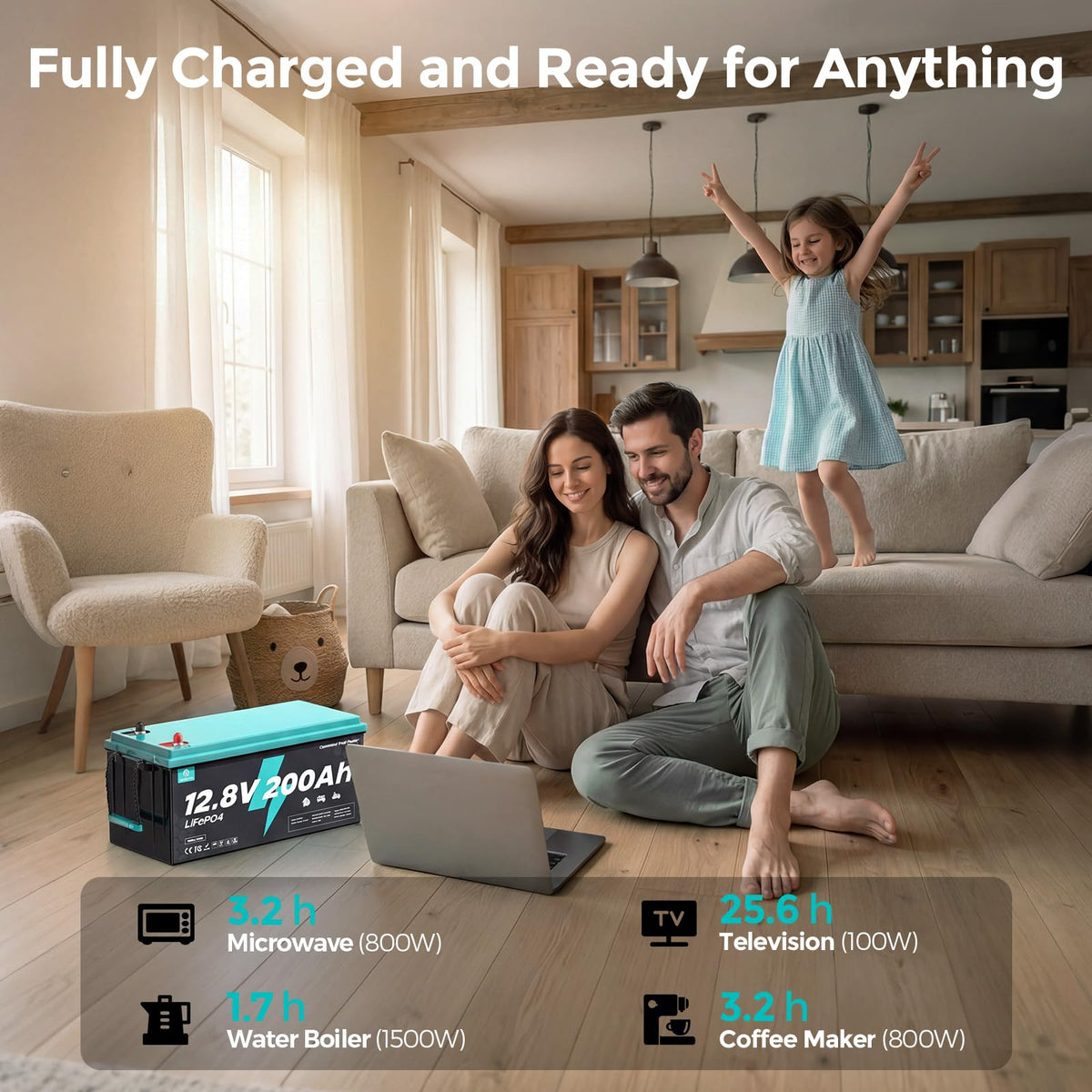12V 200Ah LiFePO4 Deep Cycle Lithium Battery P32150