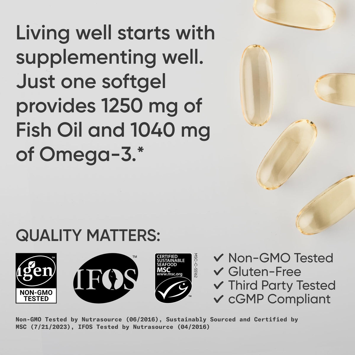Omega-3 Fish Oil 1250mg 180 Count G187043