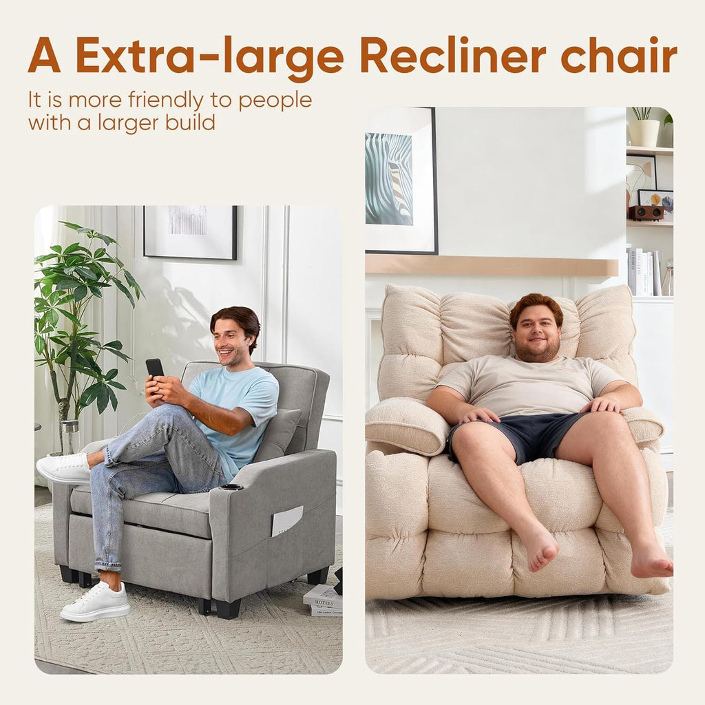 Oversized Swivel Rocker Recliner Chair W25678