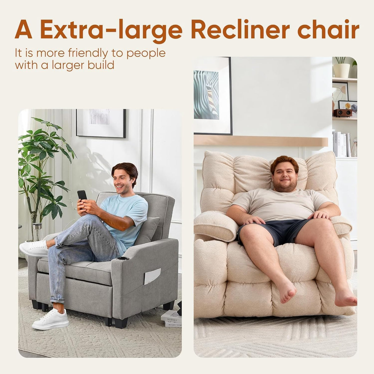 Oversized Swivel Rocker Recliner Chair W25678