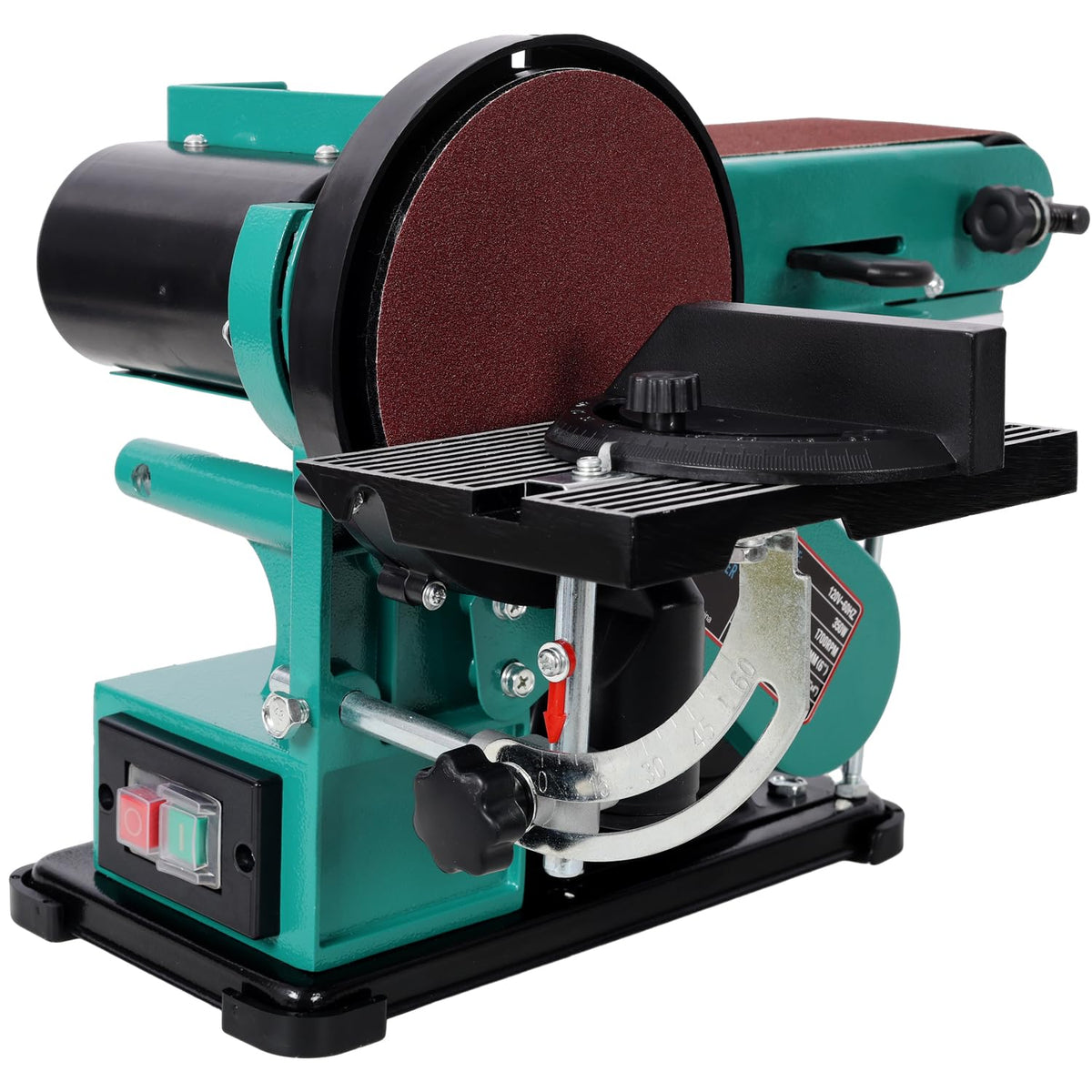 4" x 36" Belt Sander 6" Disc Polisher Grinder Steel Green High-Torque Power Tool N55108