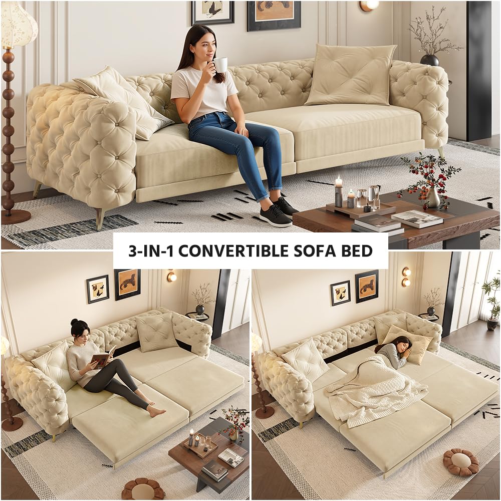 King Size Velvet Sleeper Sofa Bed C924838