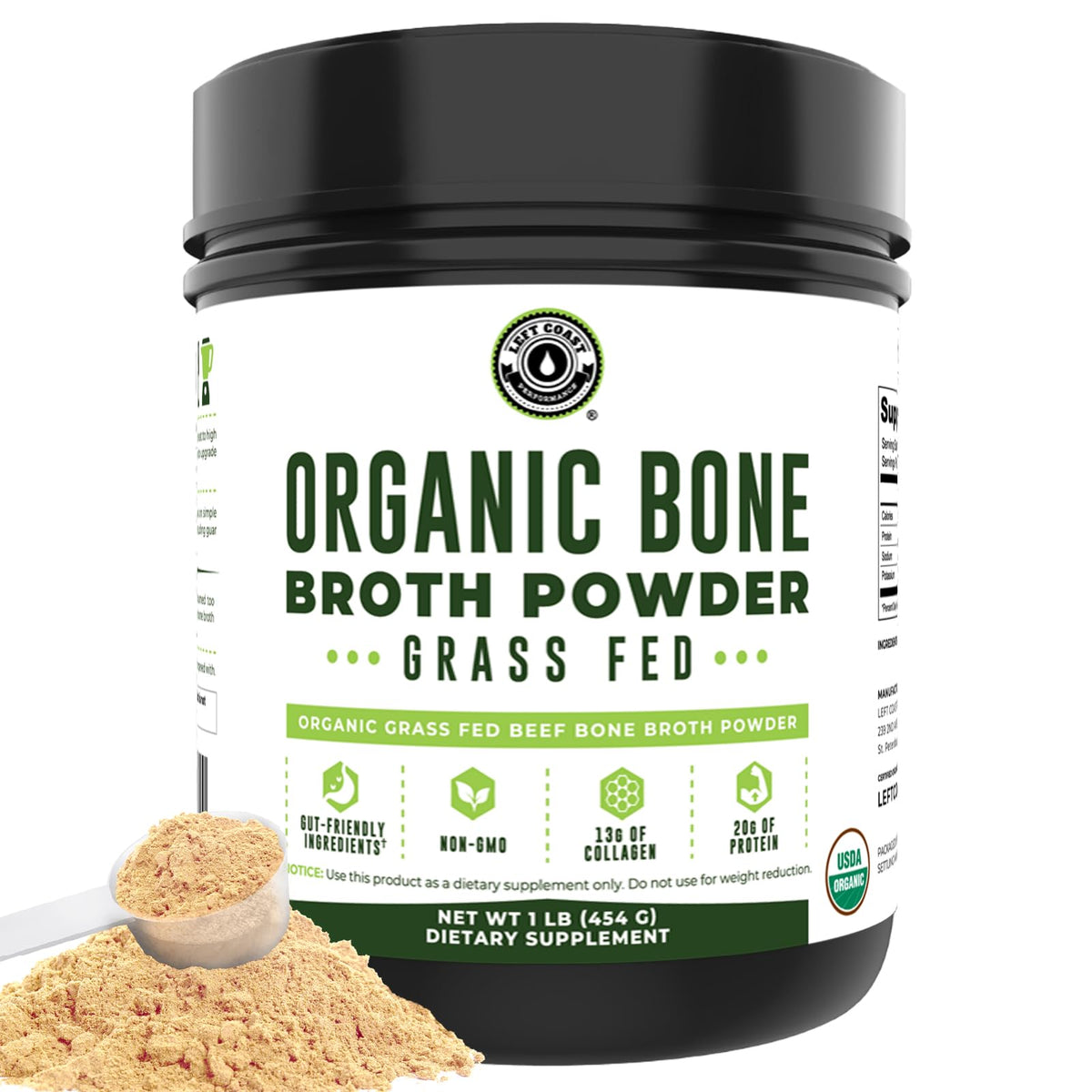 Organic Grass Fed Beef Bone Broth Protein Powder 16oz G207691