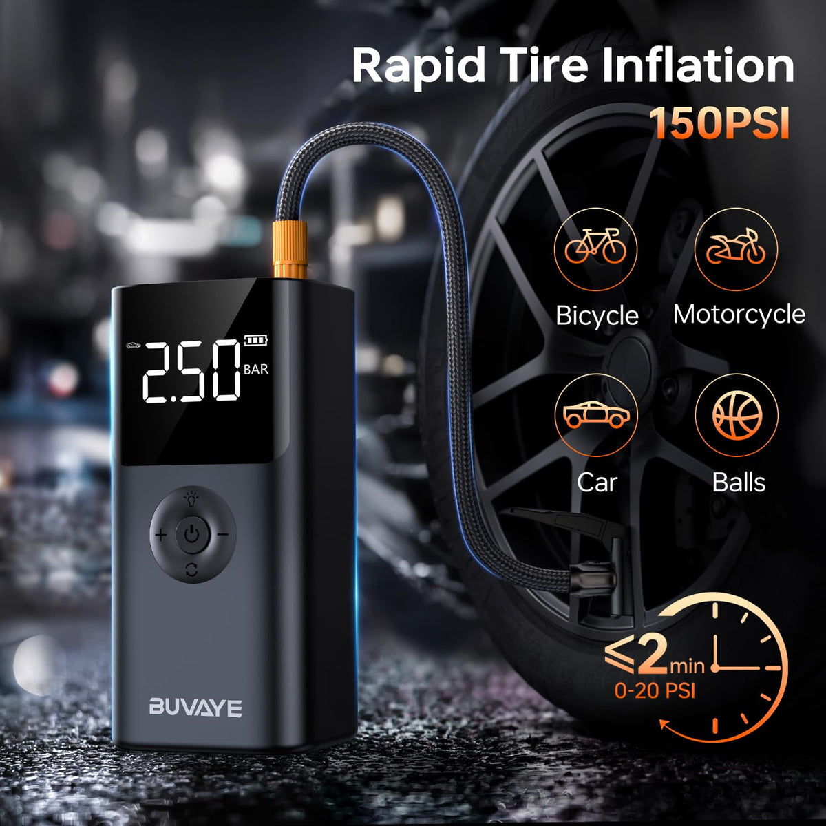 12V Portable Jump Starter with Air Compressor F9836