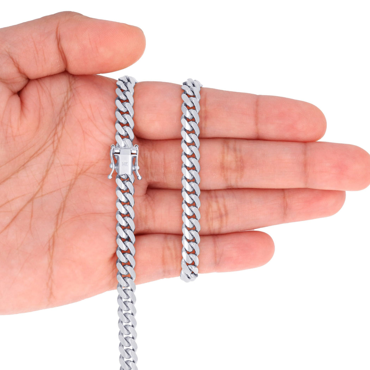 14k White Gold 6mm Chain Necklace A2120