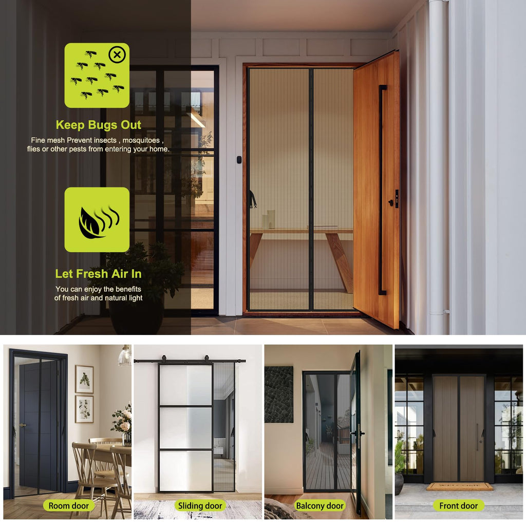 Magnetic Screen Door 36 x 82 in Mesh Curtain H12049