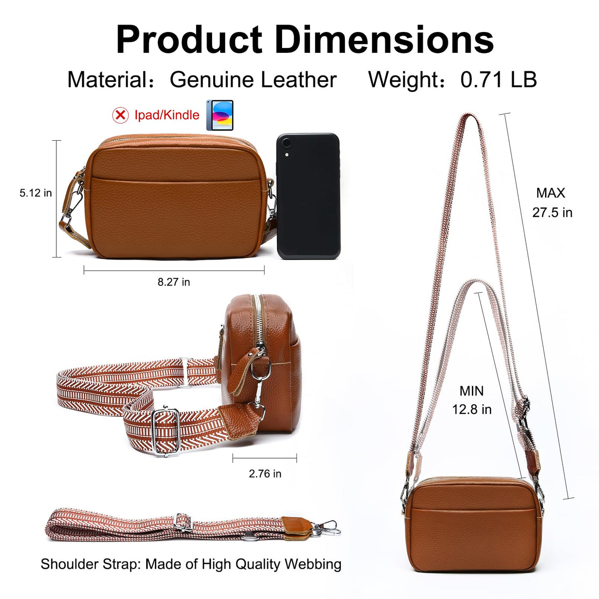 Small Leather Crossbody Bag T354