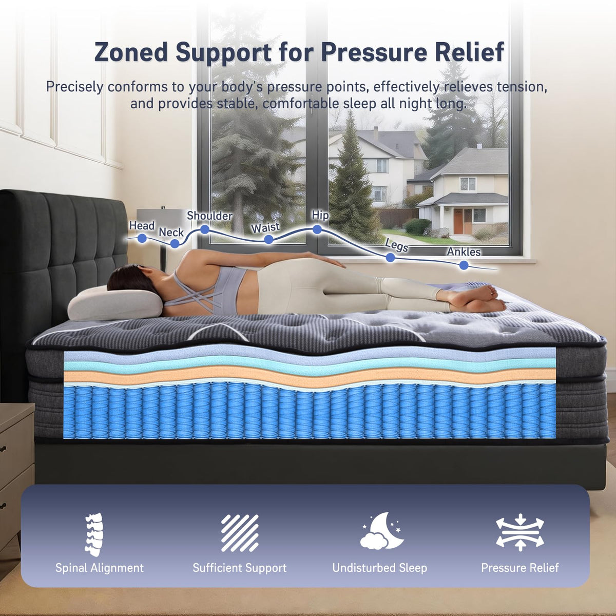 12 Inch Full Size Hybrid Mattress Q860