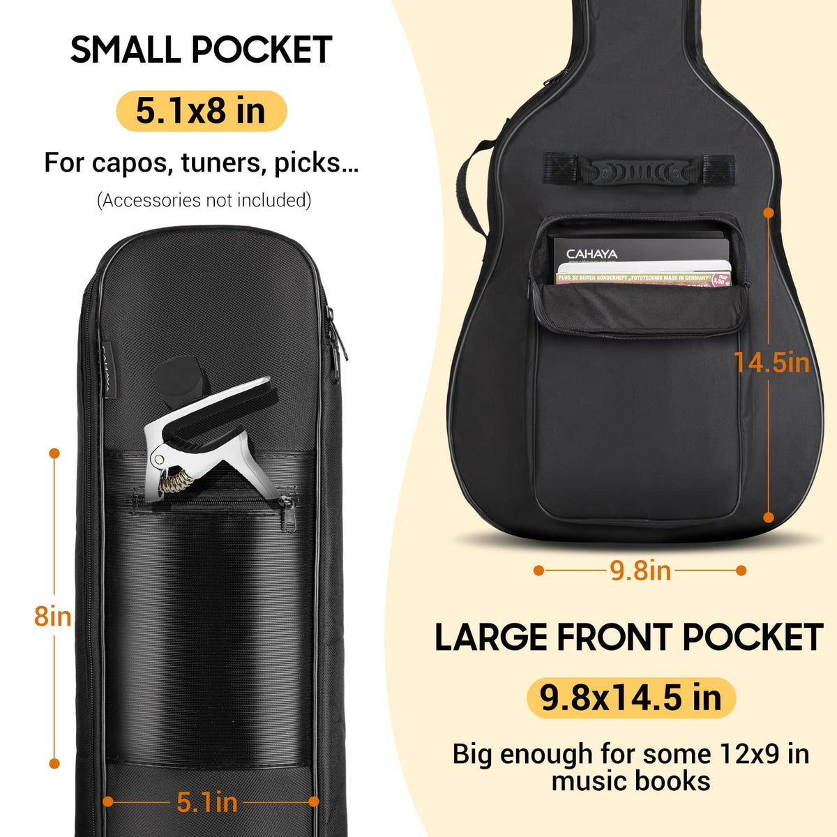 41 In 0.35 In Thick Padding Soft Guitar Bag Black Y558