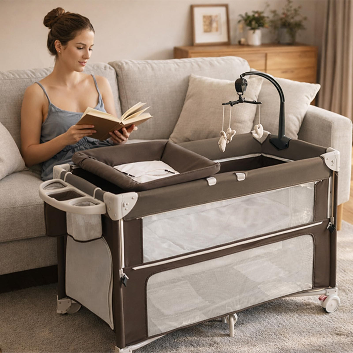 5-in-1 Baby Bassinet Bedside Sleeper P25693