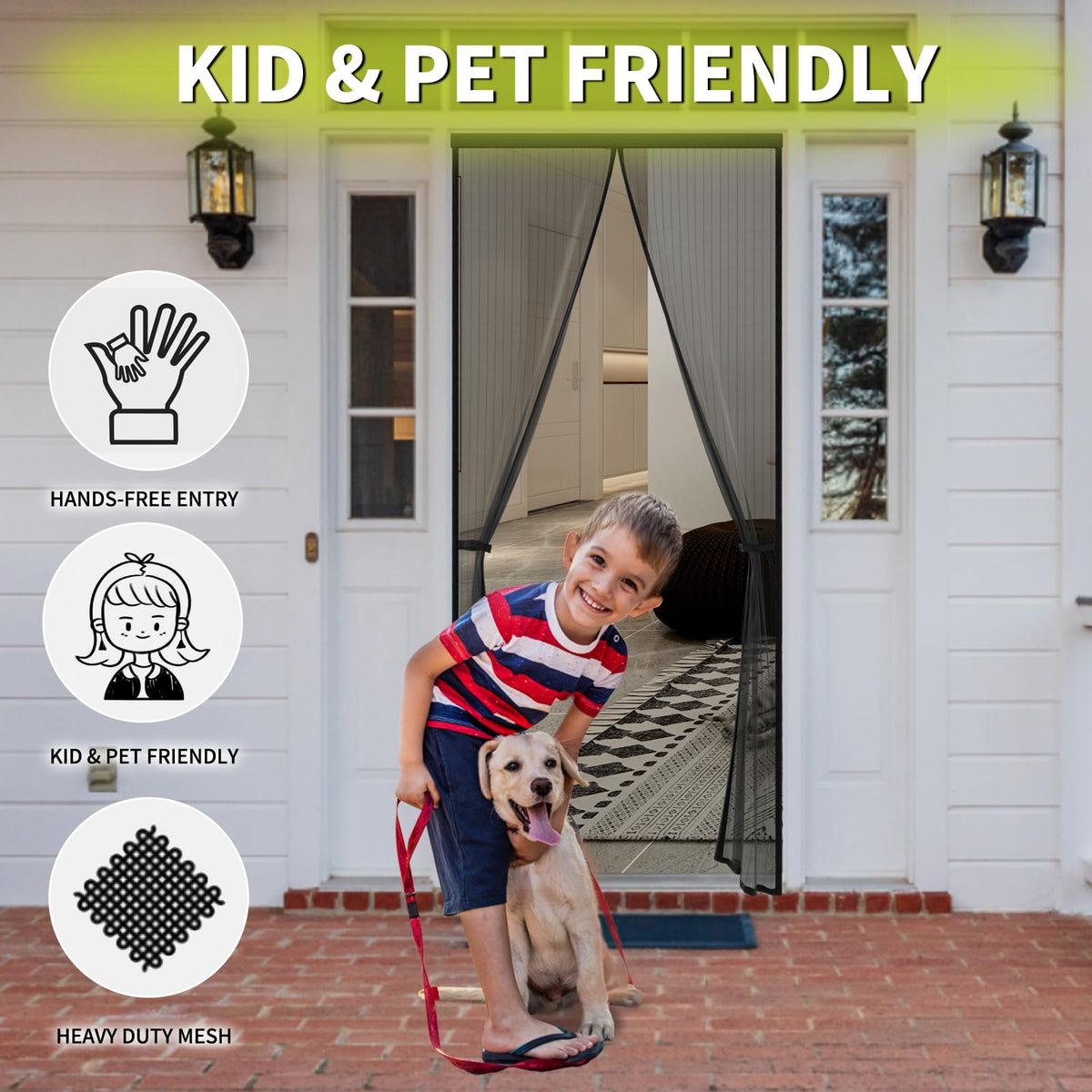 Magnetic Screen Door 36 x 82 in Mesh Curtain H12049