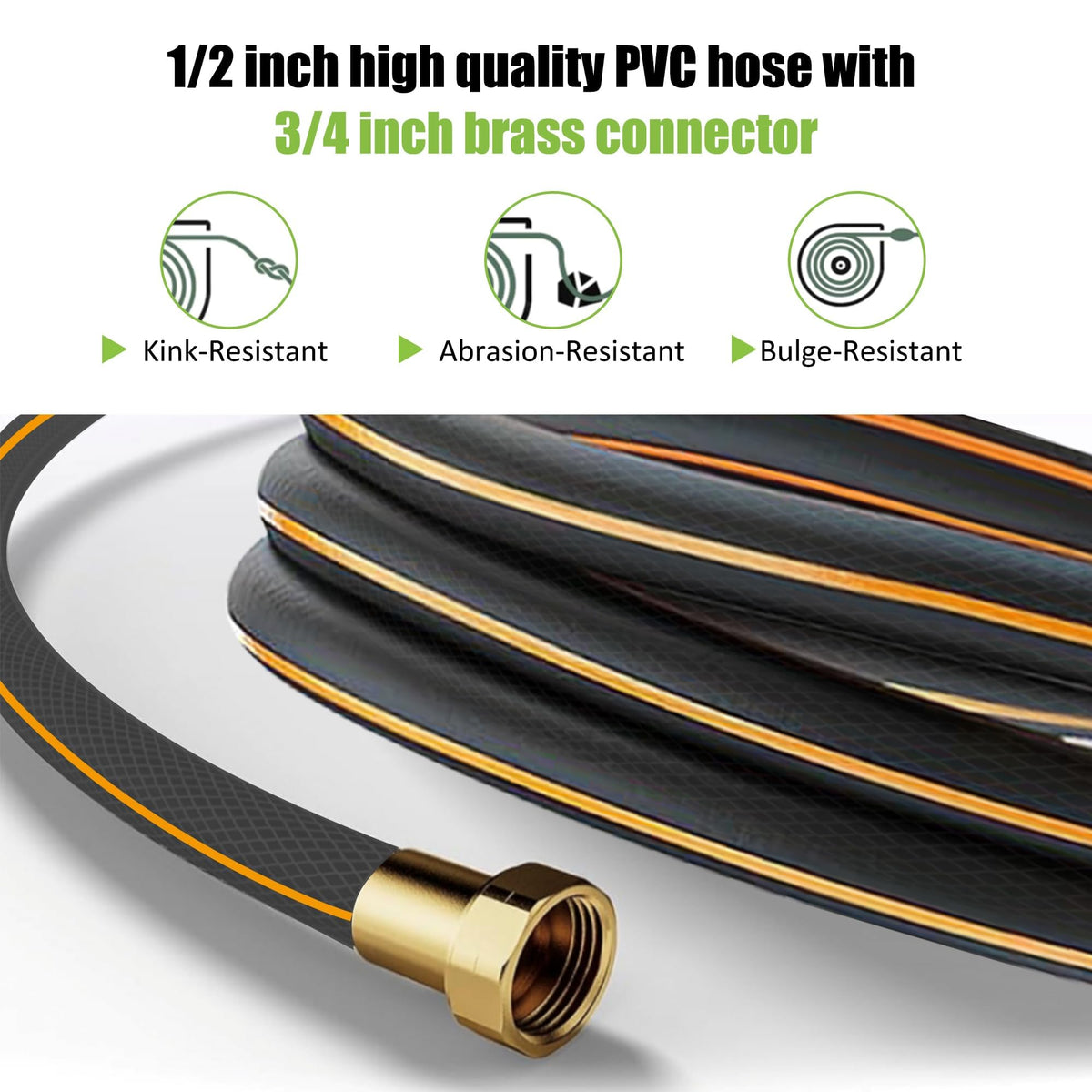 Retractable Garden Hose Reel, 1/2 in x 100 ft Wall Mounted Heavy Duty with 9 Patterns Nozzle S667570