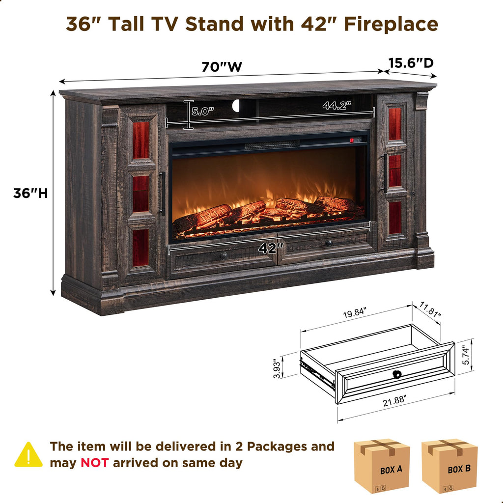 70" Fireplace TV Stand I640