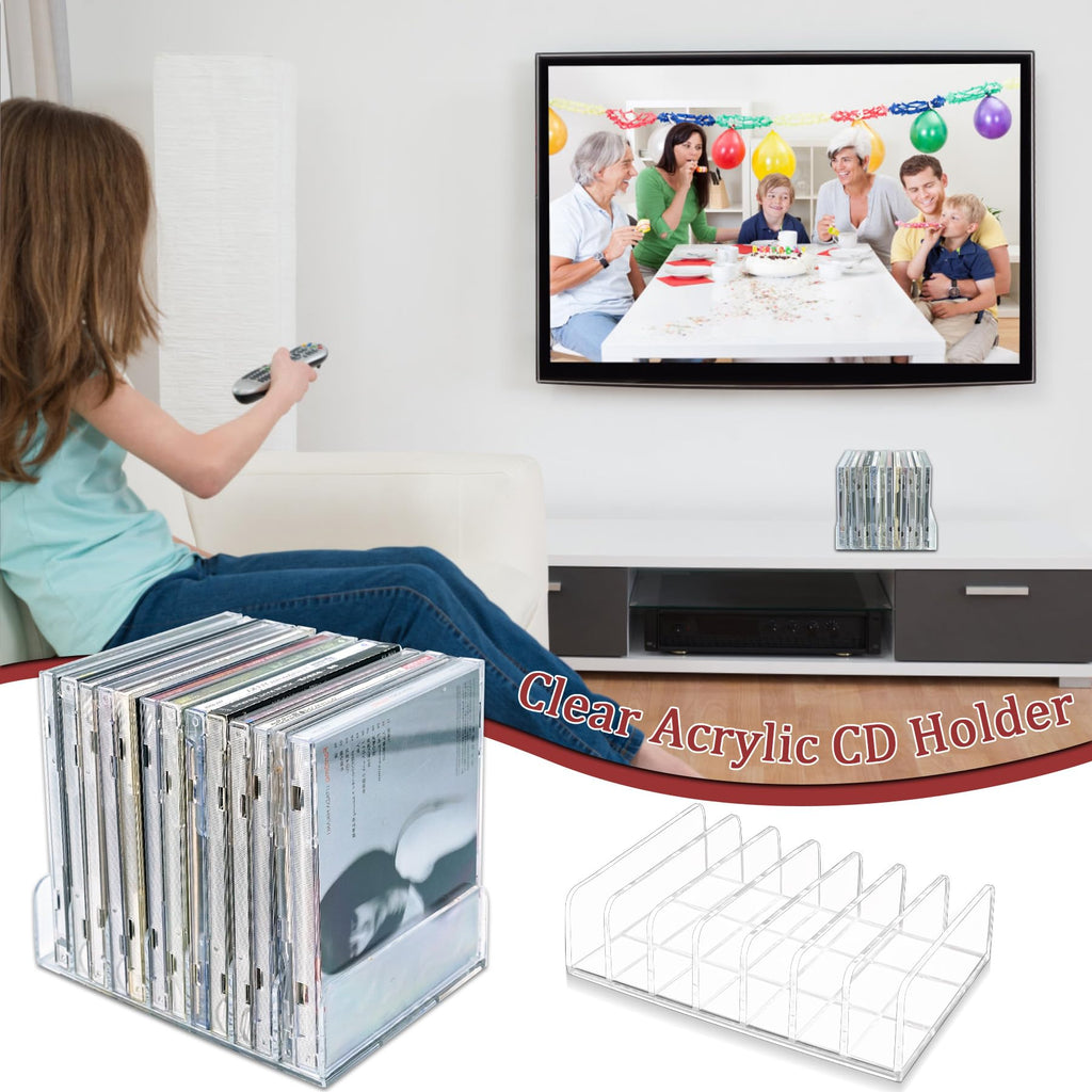 2 Pcs Clear Acrylic CD Holder G4114