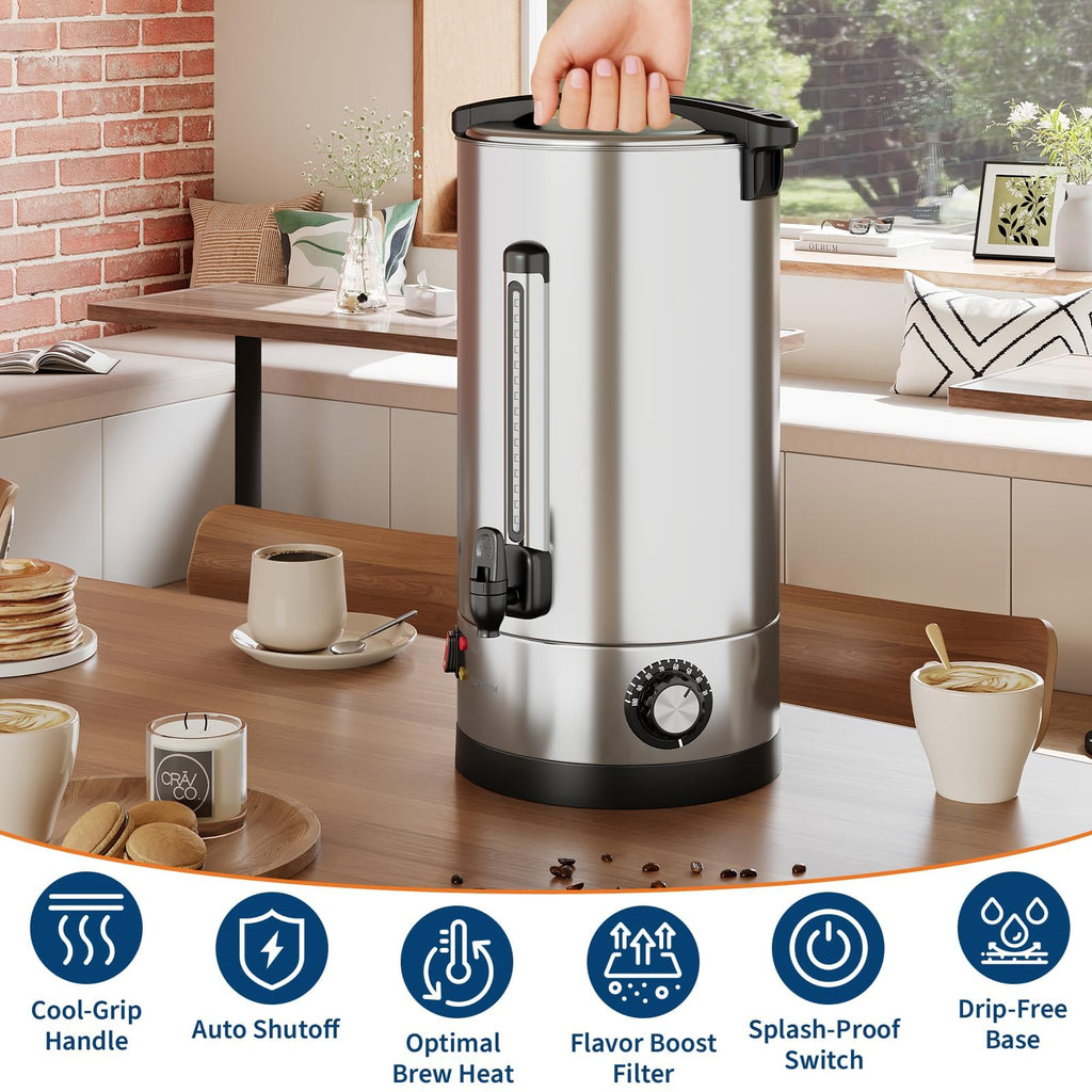 10L Double Wall Stainless Steel Coffee Urn E6426
