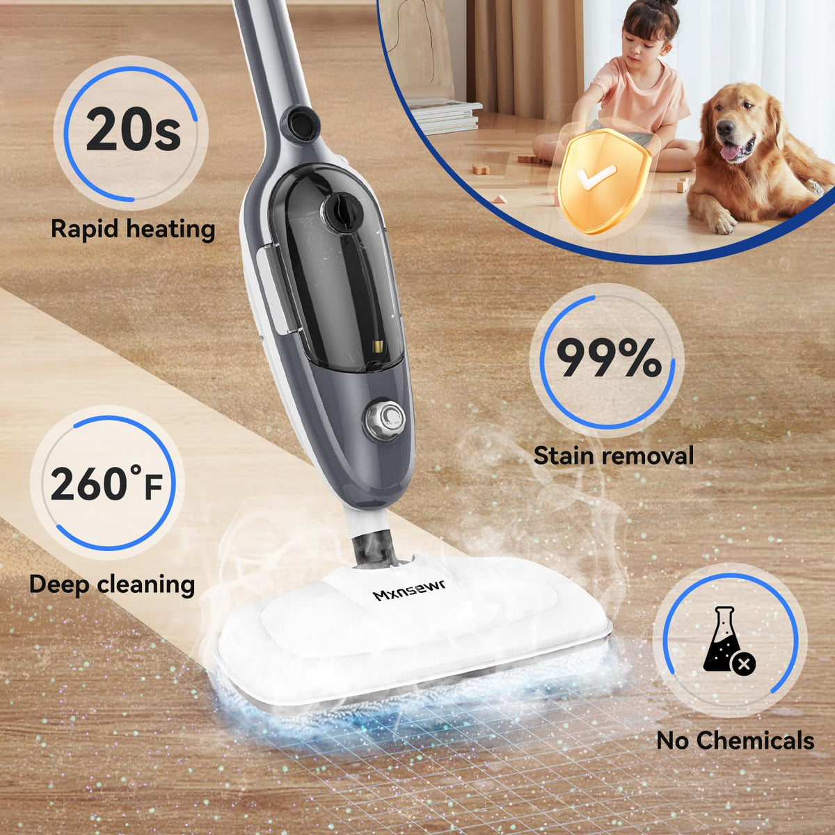 11-in-1 Handheld Detachable Adjustable Steam Mop J1902