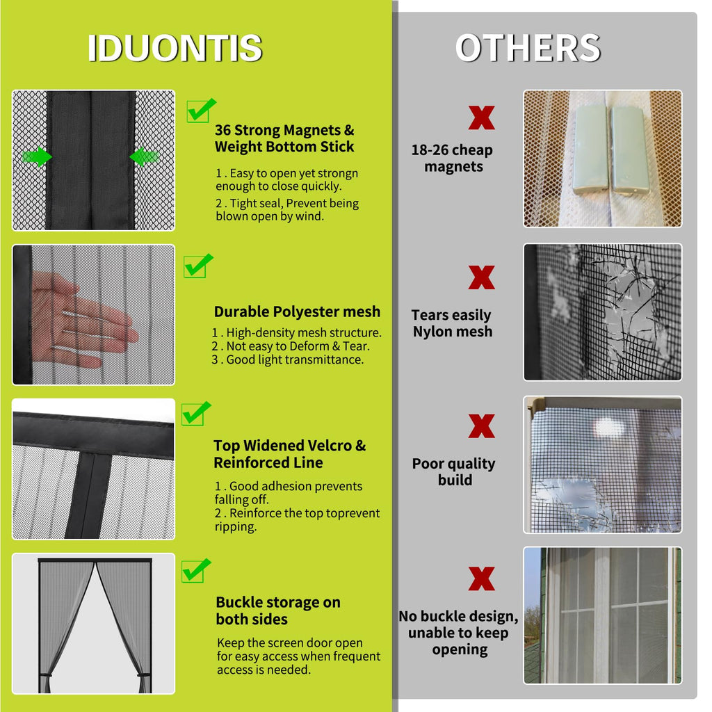Magnetic Screen Door 36 x 82 in Mesh Curtain H12049