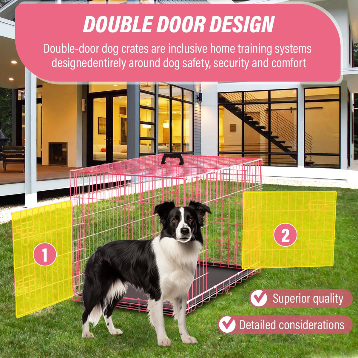 36" Metal Wire Folding Dog Crate with Divider Panel N5476