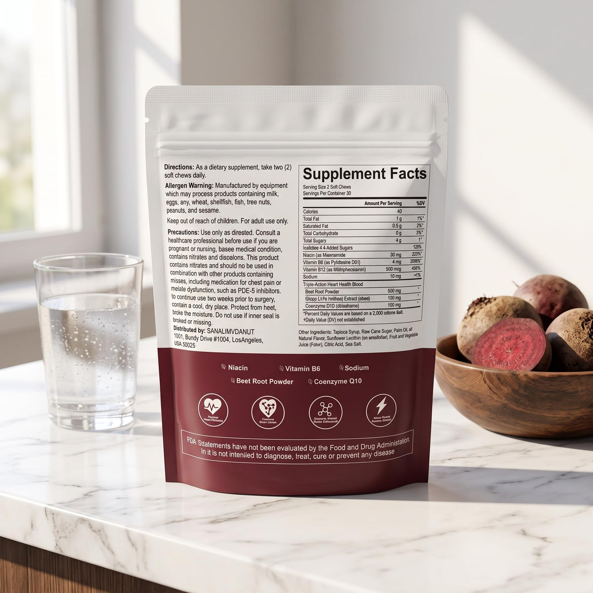 Beet Root Chews 500mg 60 Chews H315