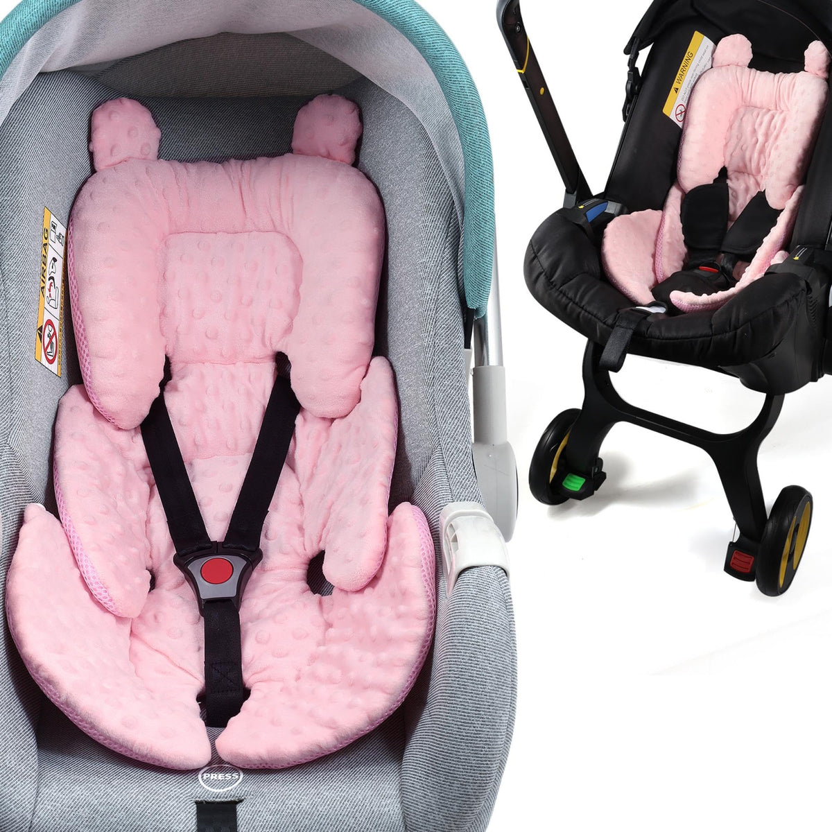 Reversible Carseat Head Body Support Newborn Pink M31775