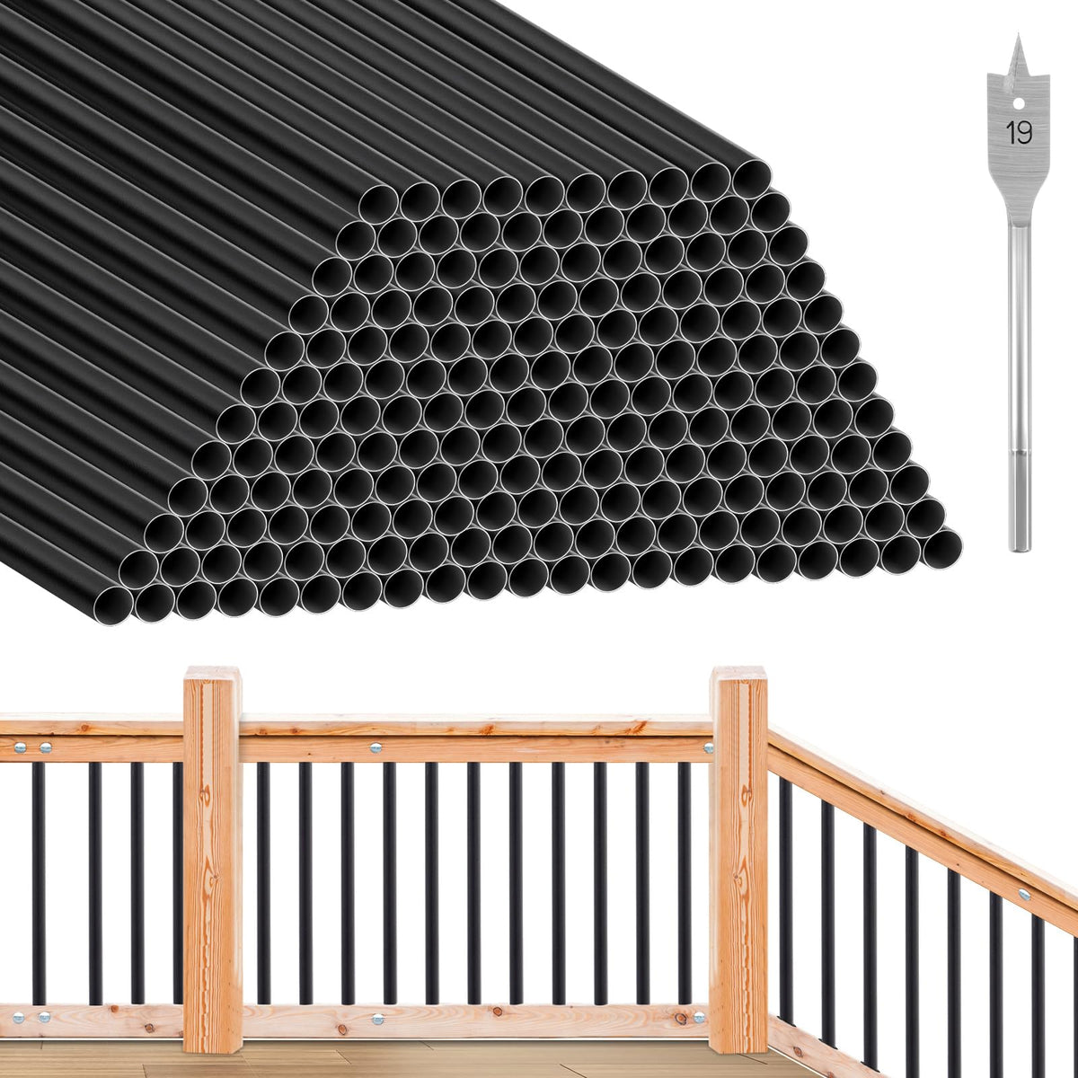 Aluminum Black Metal Deck Balusters 36"x 3/4" 120 Pcs B751