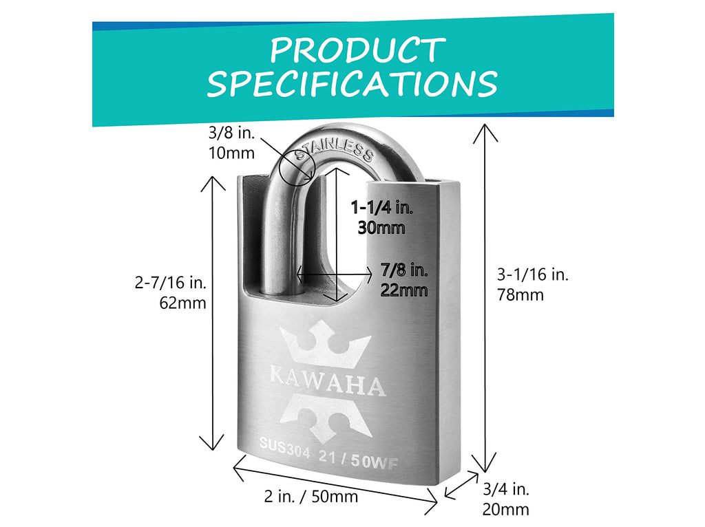 Stainless Steel Shrouded Padlock 4 Pack T9826
