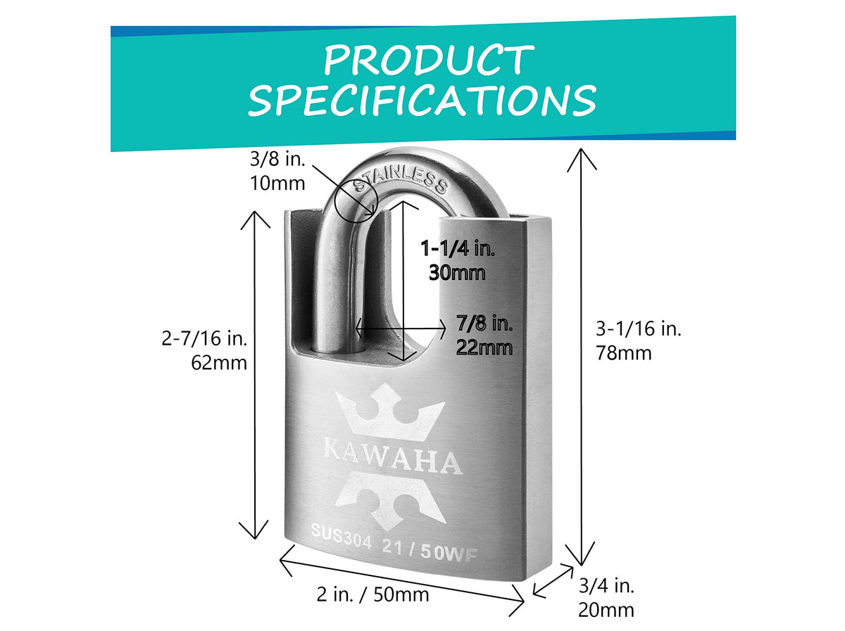 Stainless Steel Shrouded Padlock 4 Pack T9826